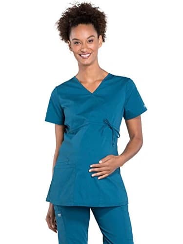 Cherokee WW685 Maternity Mock Wrap Scrub Top