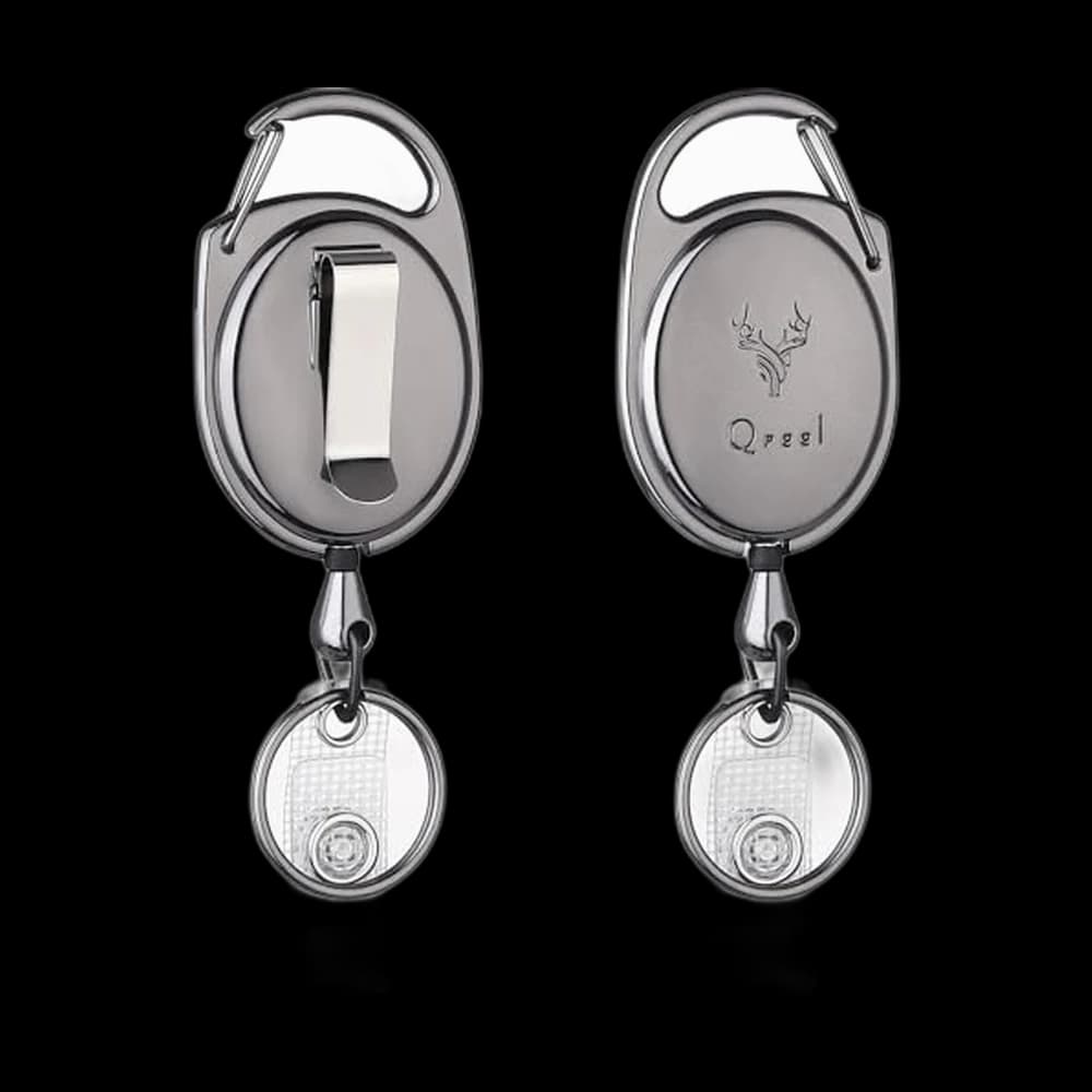 QREEL Heavy Duty Metal Badge Reel, 2-Pack