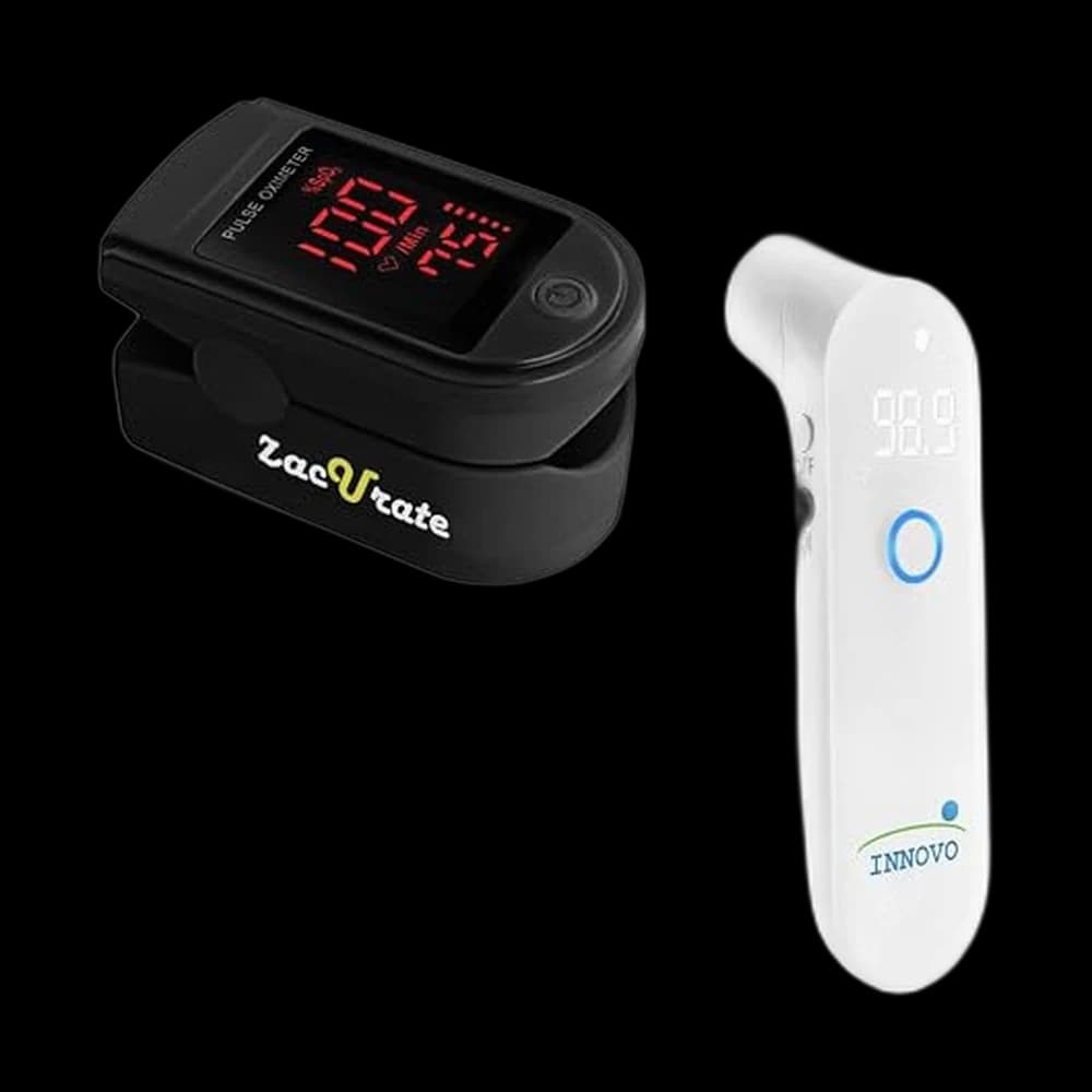 Zacurate Pro Series 500DL Oximeter + Thermometer Bundle