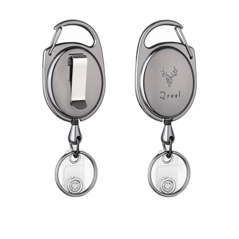 QREEL Heavy Duty Metal Badge Reel, 2-Pack