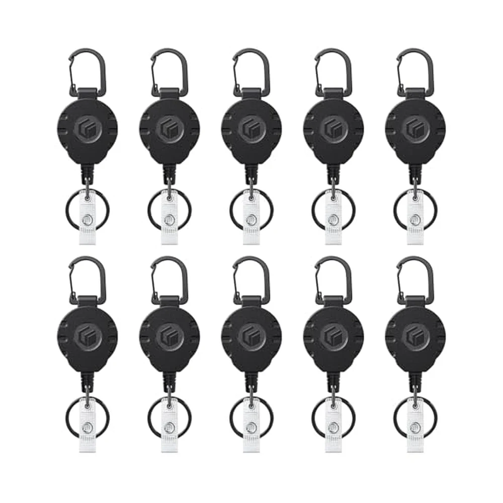 Uniclife Carabiner Badge Reel, 10-Pack