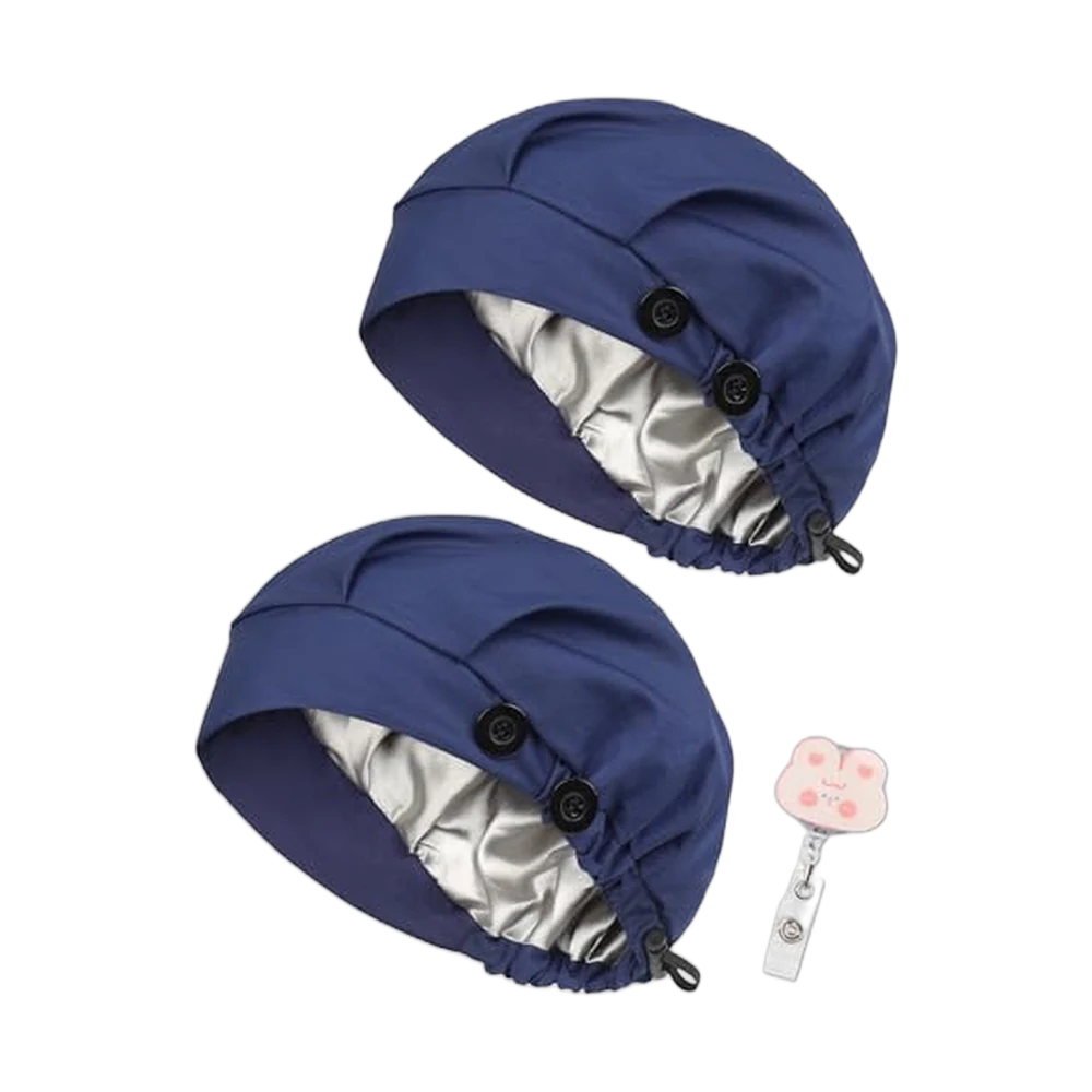 Yuest Satin-Lined Scrub Cap with Buttons