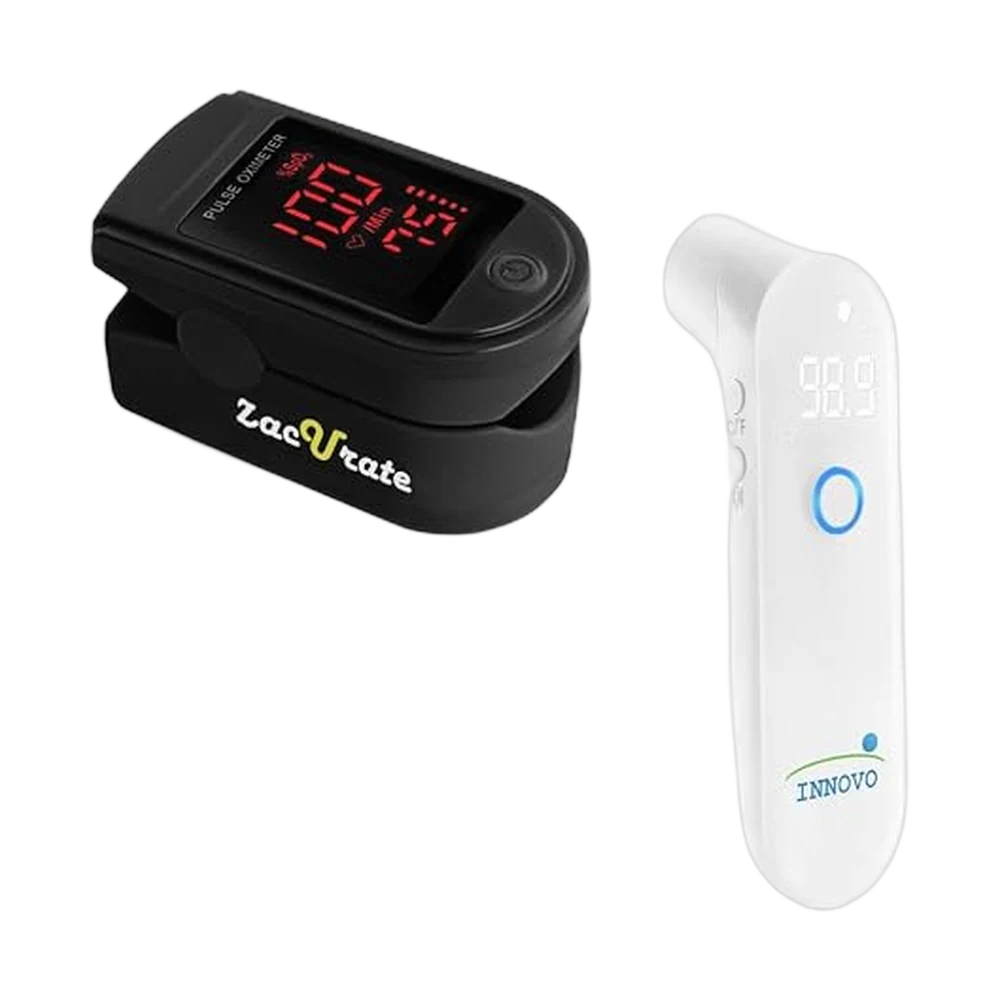 Zacurate Pro Series 500DL Oximeter + Thermometer Bundle